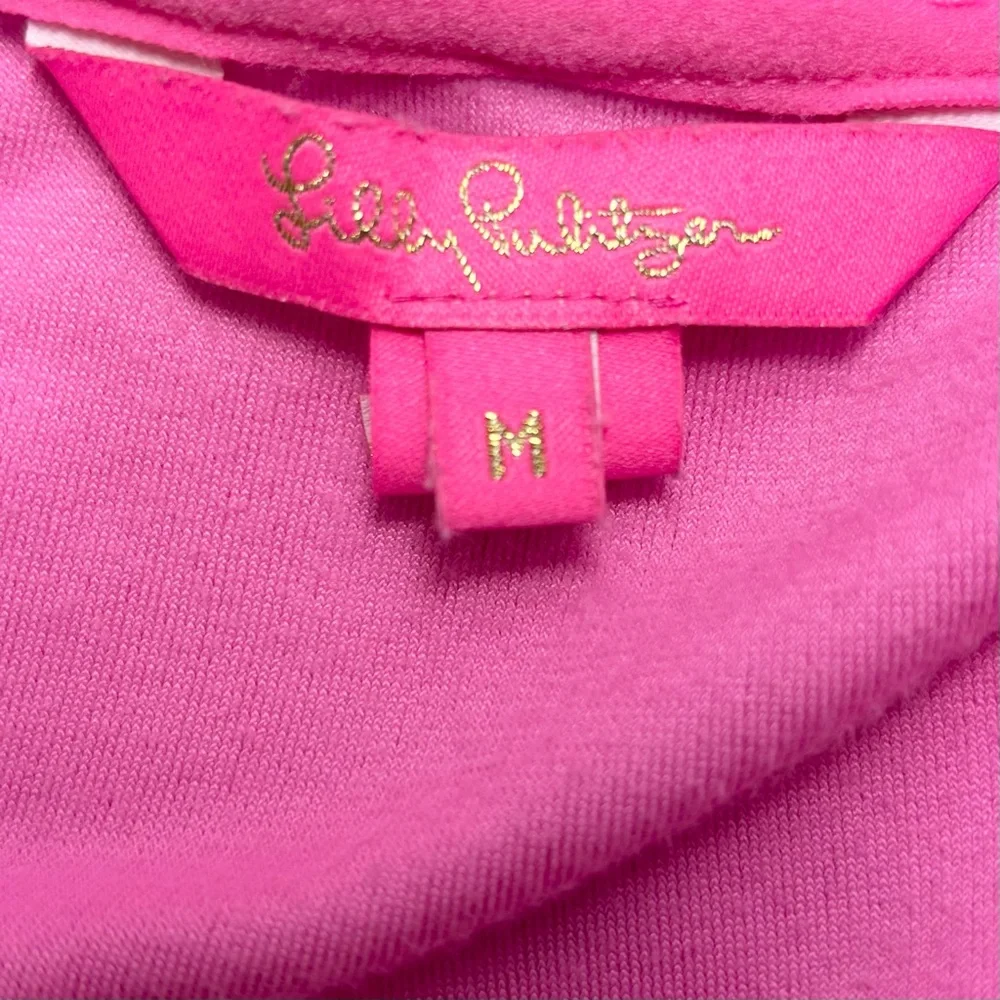 LILLY PULITZER LORINA‎ ZIP UP JACKET POPOVER SWEATSHIRT HOODIE VELOUR HOT PINK M